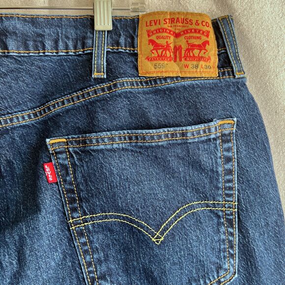 Levi's 559 Relaxed Straight Blue Denim Jeans - Picture 3 of 4